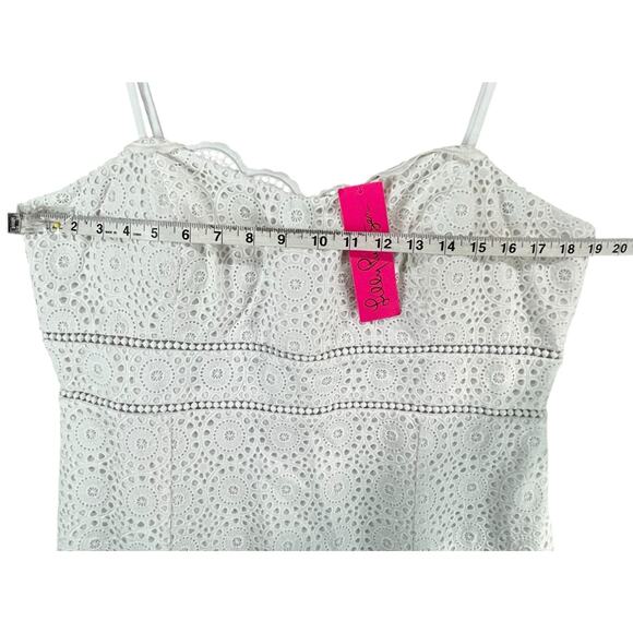 Lilly Pulitzer Dress Womens 16 White Jaida Sand Dollar Eyelet Scallop Hem NWT - Picture 8 of 16